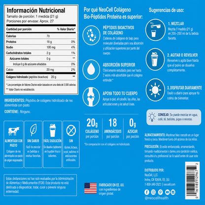 NeoCell® Collagen Bio-Peptides™ · Colágeno Hidrolizado en Polvo 567 g