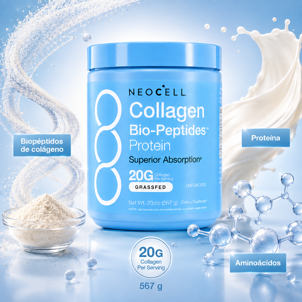 20 g de colágeno en una porción simple